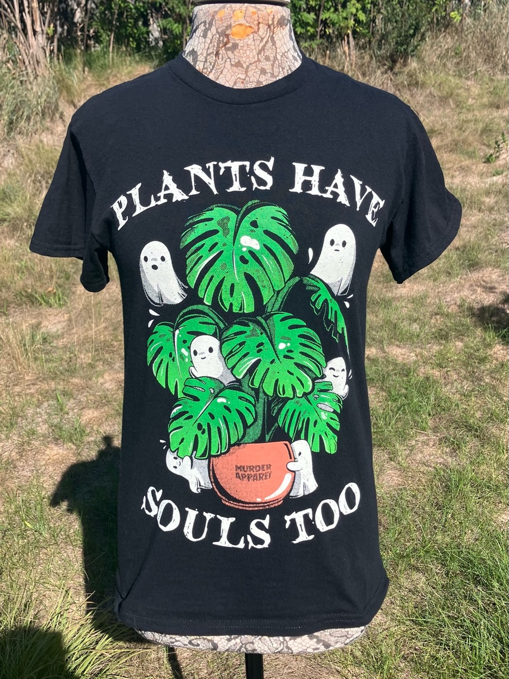 Plants Have Souls Too" Black Graphic Tee